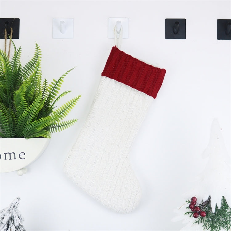2 PCS CX20221 Christmas Wool Knitting Sock Gift Bag Christmas Tree Pendant Decoration