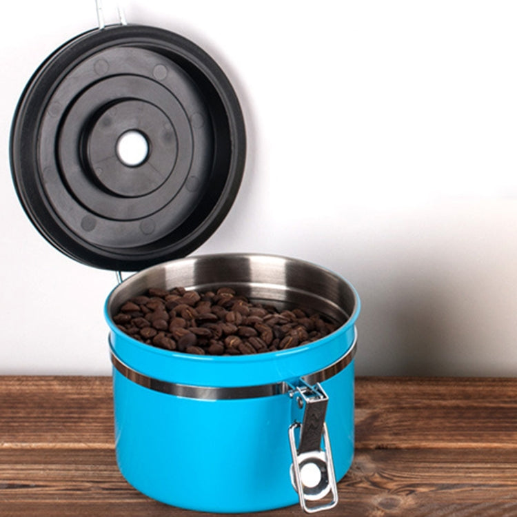 800ml Stainless Steel Sealed Food Coffee Grounds Bean Storage Container with Built-in CO2 Gas Vent Valve & Calendar