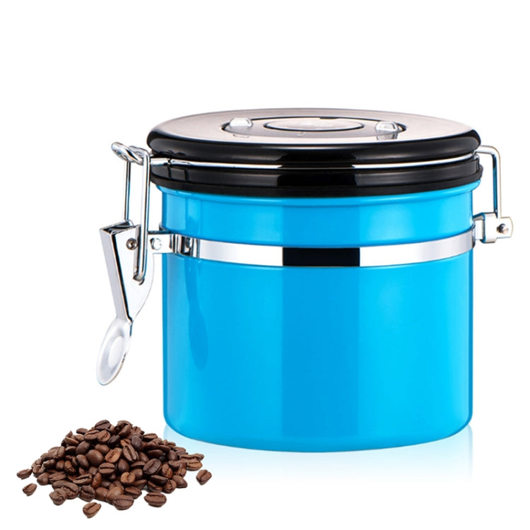 800ml Stainless Steel Sealed Food Coffee Grounds Bean Storage Container with Built-in CO2 Gas Vent Valve & Calendar