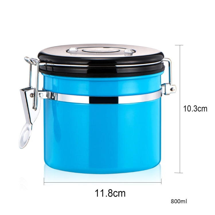 800ml Stainless Steel Sealed Food Coffee Grounds Bean Storage Container with Built-in CO2 Gas Vent Valve & Calendar