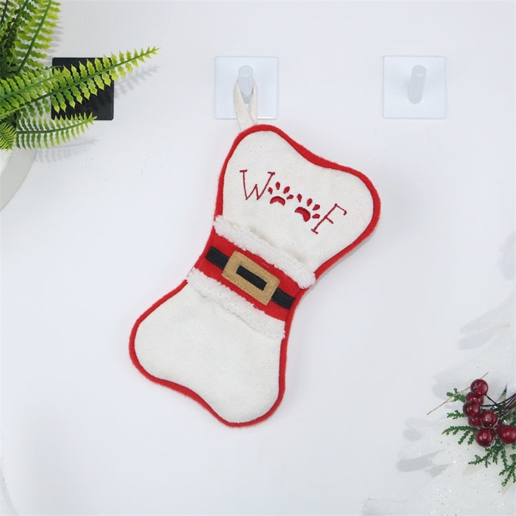 2 PCS CX20223 Multi-function Bone Shape Christmas Sock Gift Bag Knife Fork Sleeve Christmas Tree Pendant Decoration