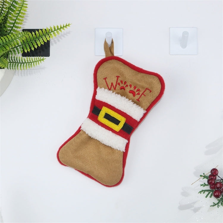 2 PCS CX20223 Multi-function Bone Shape Christmas Sock Gift Bag Knife Fork Sleeve Christmas Tree Pendant Decoration