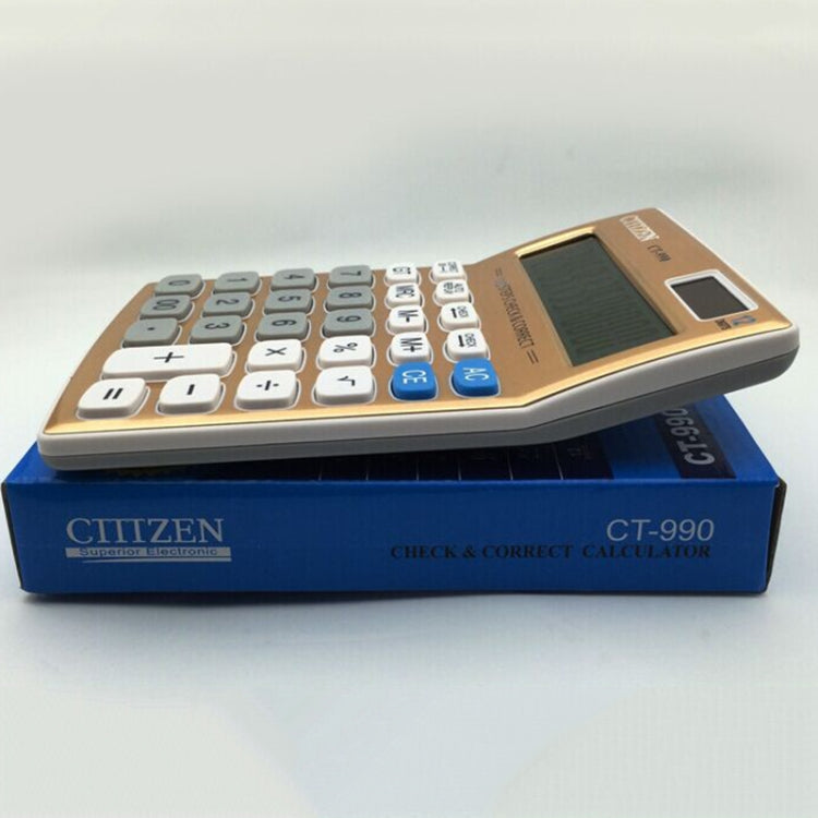 CT-990 Electronic Calculator 12 Bit Superior Quality Large Solar and AA Battery Dual Power Calculator