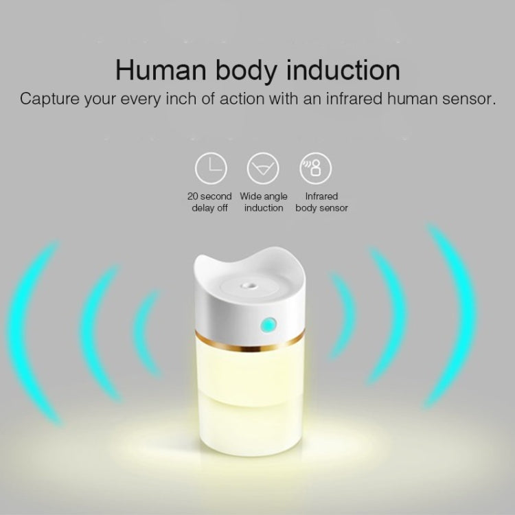 2W USB Mini Household Mute Desktop Air Humidifier Automatic Alcohol Sprayer with Induction Colorful Night Light, Water Tank Capacity: 380ml(Wood)