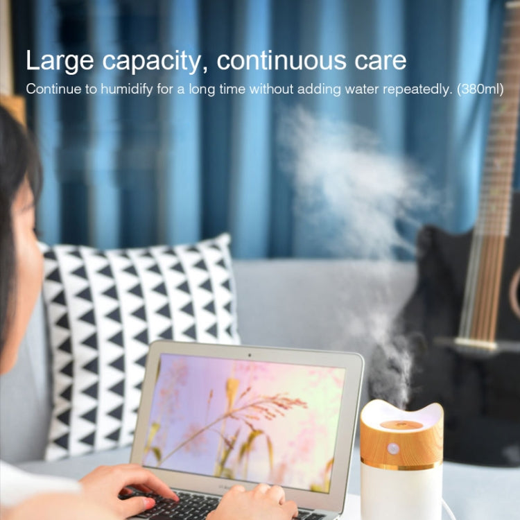 2W USB Mini Household Mute Desktop Air Humidifier Automatic Alcohol Sprayer with Induction Colorful Night Light, Water Tank Capacity: 380ml(Wood)