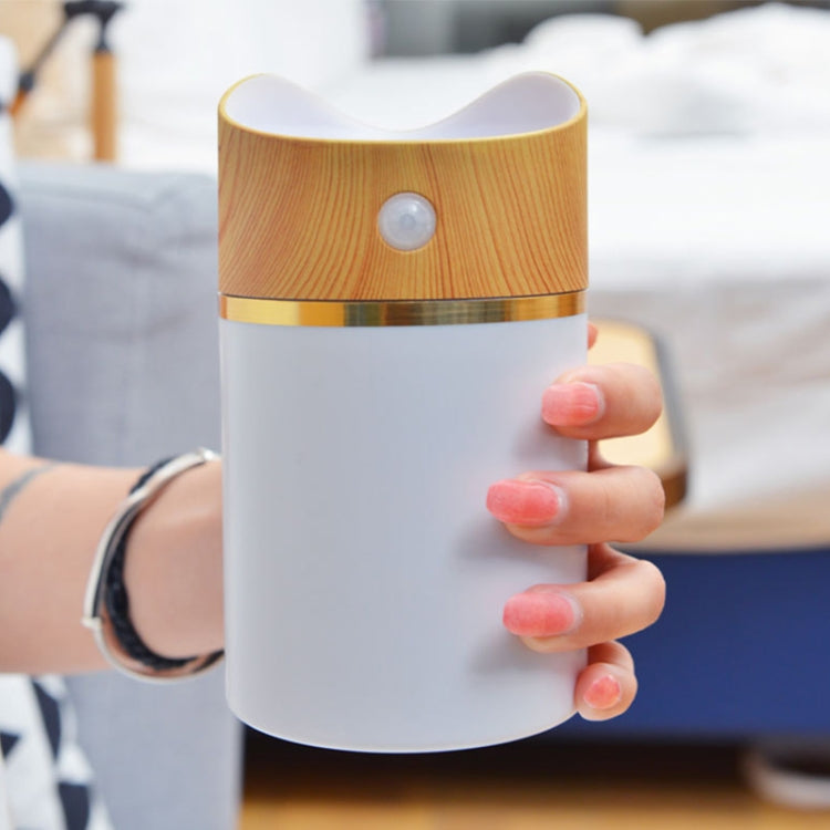 2W USB Mini Household Mute Desktop Air Humidifier Automatic Alcohol Sprayer with Induction Colorful Night Light, Water Tank Capacity: 380ml(Wood)
