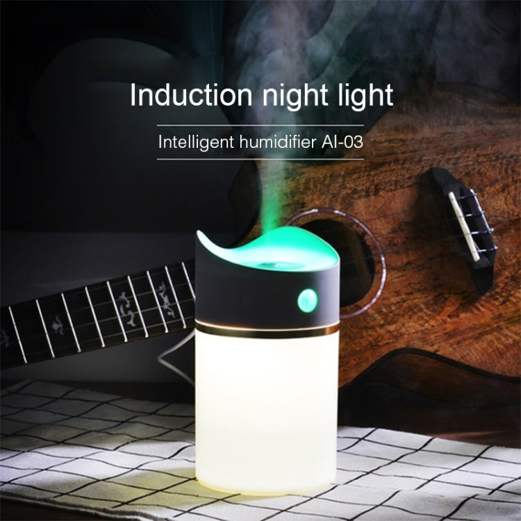 2W USB Mini Household Mute Desktop Air Humidifier Automatic Alcohol Sprayer with Induction Colorful Night Light, Water Tank Capacity: 380ml(Wood)