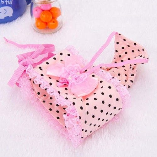 Pink Dot Pattern Pet Sanitary Pants with Sanitary Belt, Size: S (Waistline: 22 - 30cm)