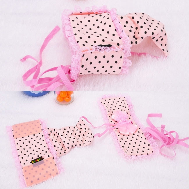 Pink Dot Pattern Pet Sanitary Pants with Sanitary Belt, Size: S (Waistline: 22 - 30cm)