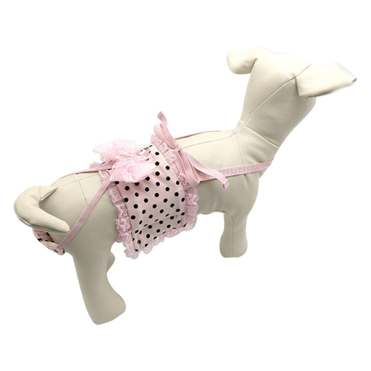 Pink Dot Pattern Pet Sanitary Pants with Sanitary Belt, Size: M (Waistline: 26 - 35cm)