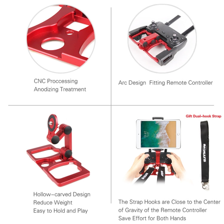 Aluminum Alloy Bracket Folding Holder with Clamp for DJI Mavic Pro / Air, Shark Remote Control, Smartphones, Tablets