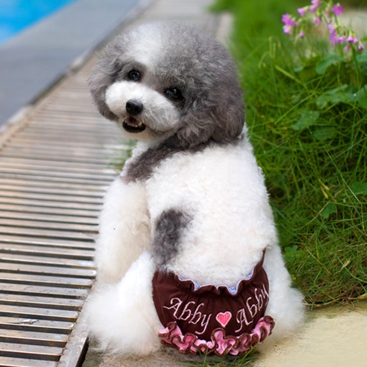Embroidered Pet Sanitary Pants Underwear, Size: M (Waistline: 22 - 30cm)