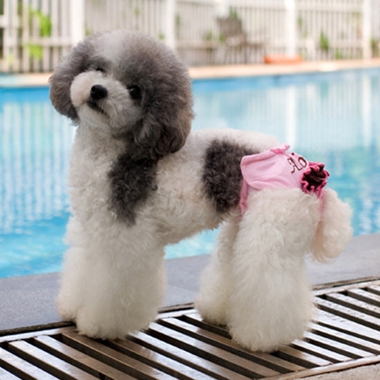 Embroidered Pet Sanitary Pants Underwear, Size: M (Waistline: 22 - 30cm)