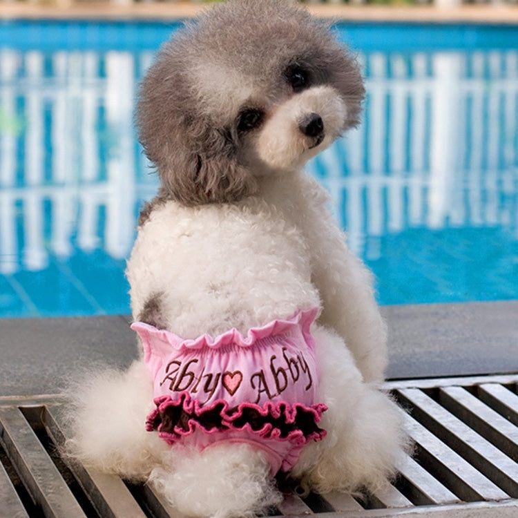 Embroidered Pet Sanitary Pants Underwear, Size: M (Waistline: 22 - 30cm)