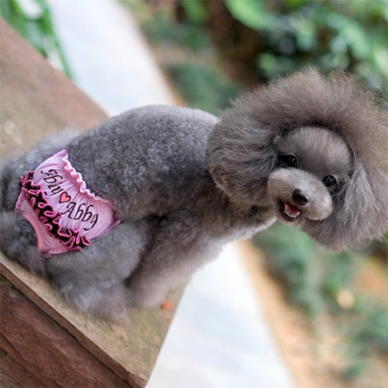 Embroidered Pet Sanitary Pants Underwear, Size: M (Waistline: 22 - 30cm)