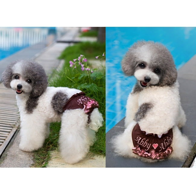 Embroidered Pet Sanitary Pants Underwear, Size: M (Waistline: 22 - 30cm)