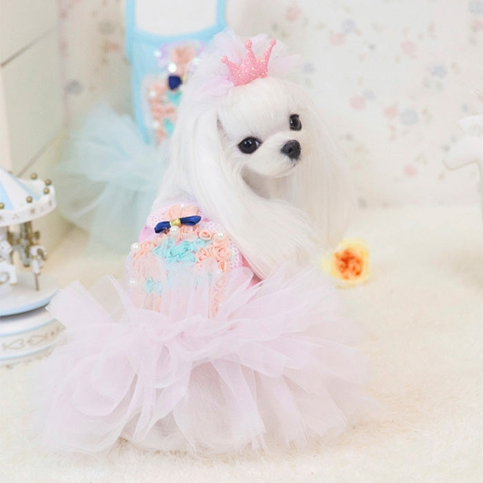 Spring & Summer Abby Perfume Queen Dress, Pink Princess Lace Skirt for Pets, Size: XS, 20*22*30 cm