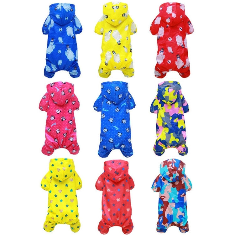 Multi Colored Waterproof Pet Raincoat Rain Wear Poncho Hood Cloth, Back Length: 26 cm, Chest Size: 36 cm, Random Color Delivery