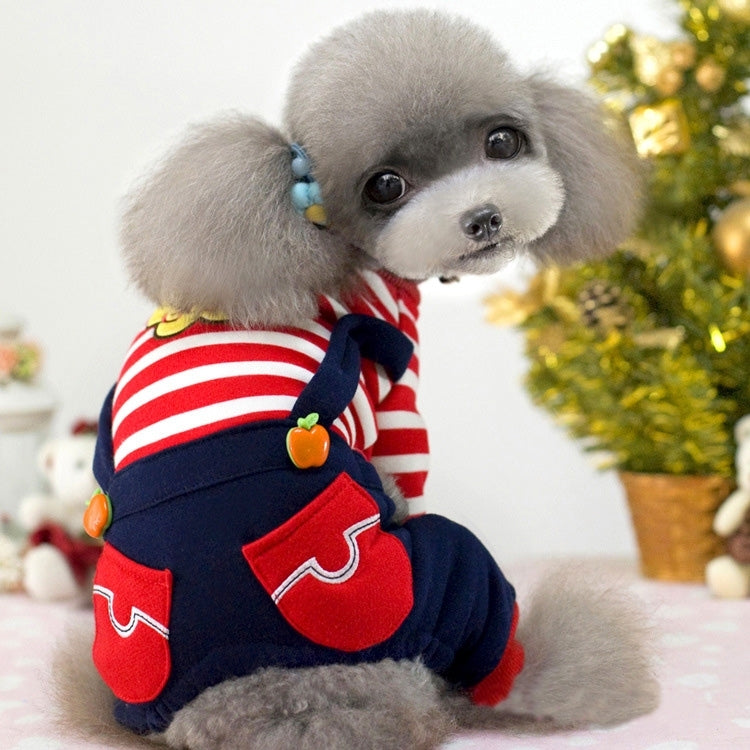 Brother Cat Dog Autumn & Winter Flower Pattern Overalls Clothing for Pets, Back Length: 40-42 cm, Chest Size: 58-60 cm, Collar Size: 36-38 cm, Random Color Delivery