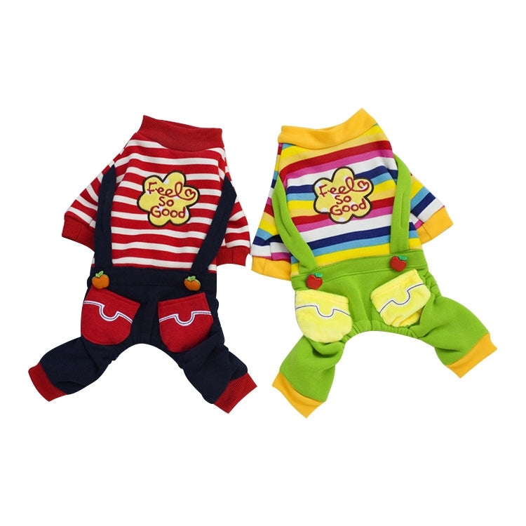 Brother Cat Dog Autumn & Winter Flower Pattern Overalls Clothing for Pets, Back Length: 40-42 cm, Chest Size: 58-60 cm, Collar Size: 36-38 cm, Random Color Delivery