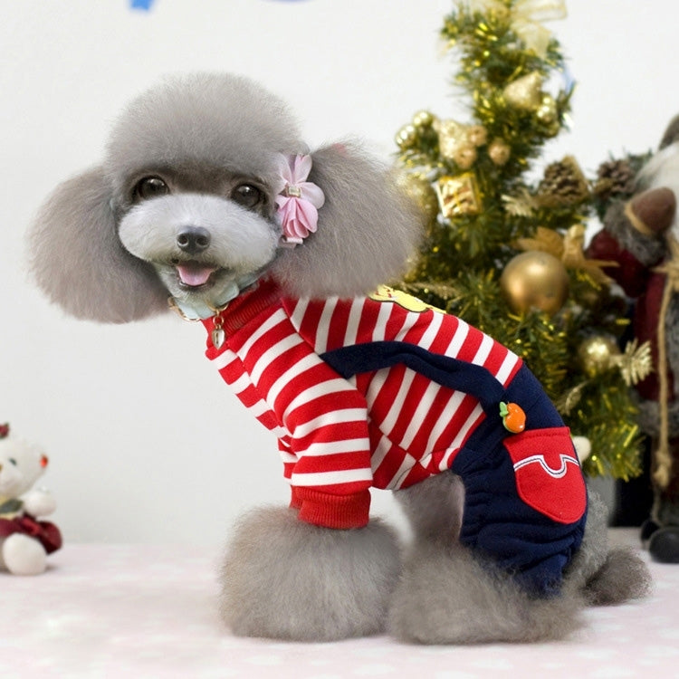 Brother Cat Dog Autumn & Winter Flower Pattern Overalls Clothing for Pets, Back Length: 40-42 cm, Chest Size: 58-60 cm, Collar Size: 36-38 cm, Random Color Delivery