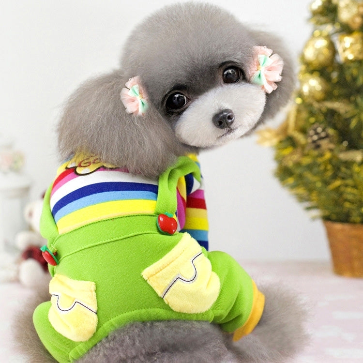 Brother Cat Dog Autumn & Winter Flower Pattern Overalls Clothing for Pets, Back Length: 40-42 cm, Chest Size: 58-60 cm, Collar Size: 36-38 cm, Random Color Delivery