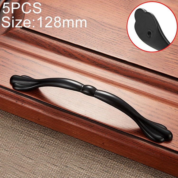 5 PCS 6555-128 Simple Archaistic Zinc Alloy Handle for Cabinet Wardrobe Drawer Door, Hole Spacing: 128mm