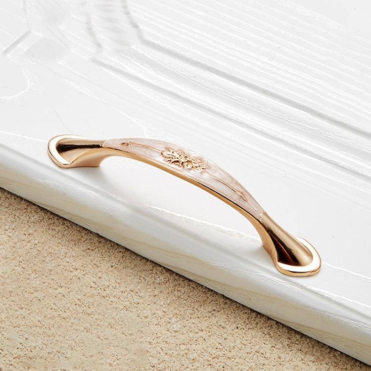 5 PCS 6026-96 European Style Zinc Alloy Cabinet Wardrobe Drawer Door Handle, Hole Spacing: 96mm (White Amber)