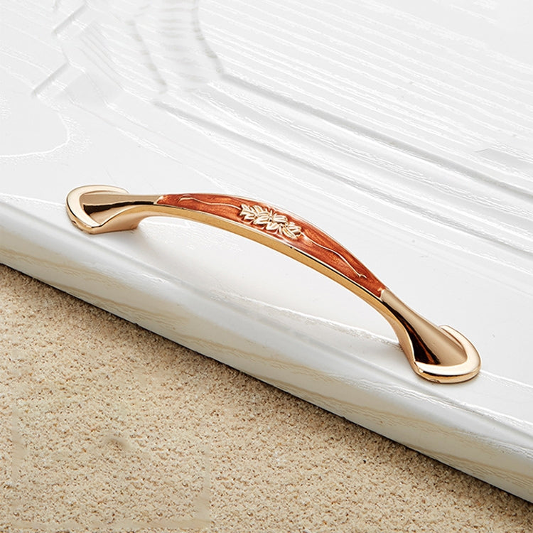 5 PCS 6026-96 European Style Zinc Alloy Cabinet Wardrobe Drawer Door Handle, Hole Spacing: 96mm (Red Amber)
