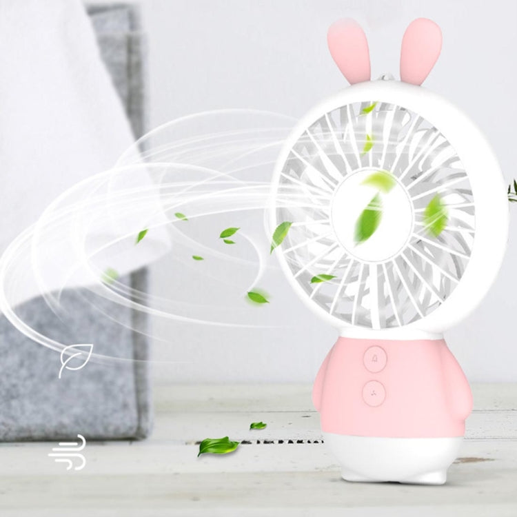 Portable Cartoon Rabbit Shape Mute Fan 2 Speed USB Charging with Light