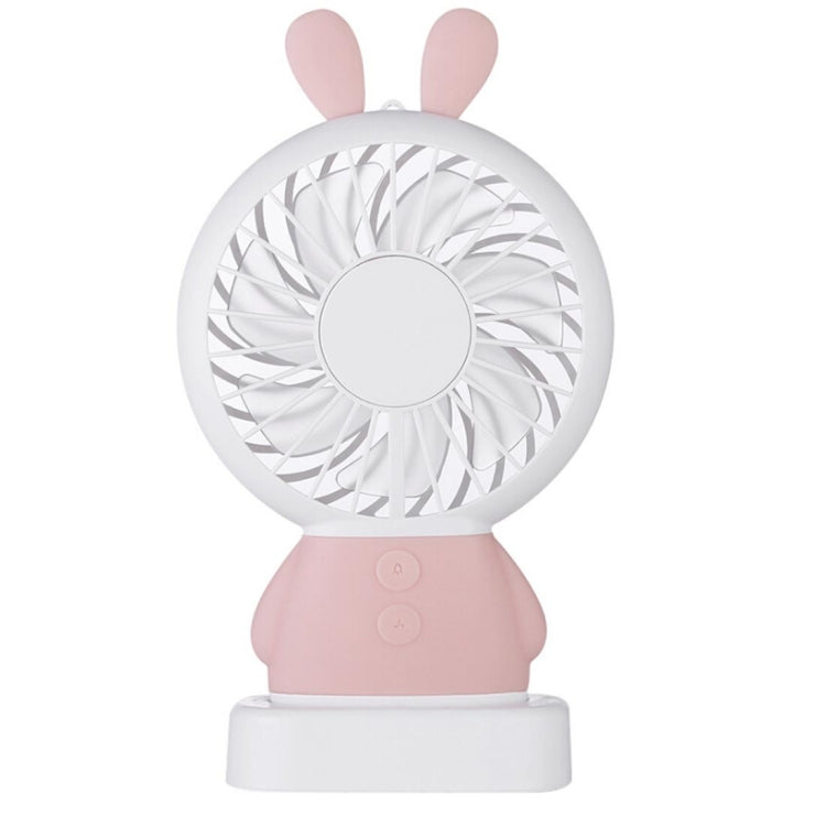 Portable Cartoon Rabbit Shape Mute Fan 2 Speed USB Charging with Light