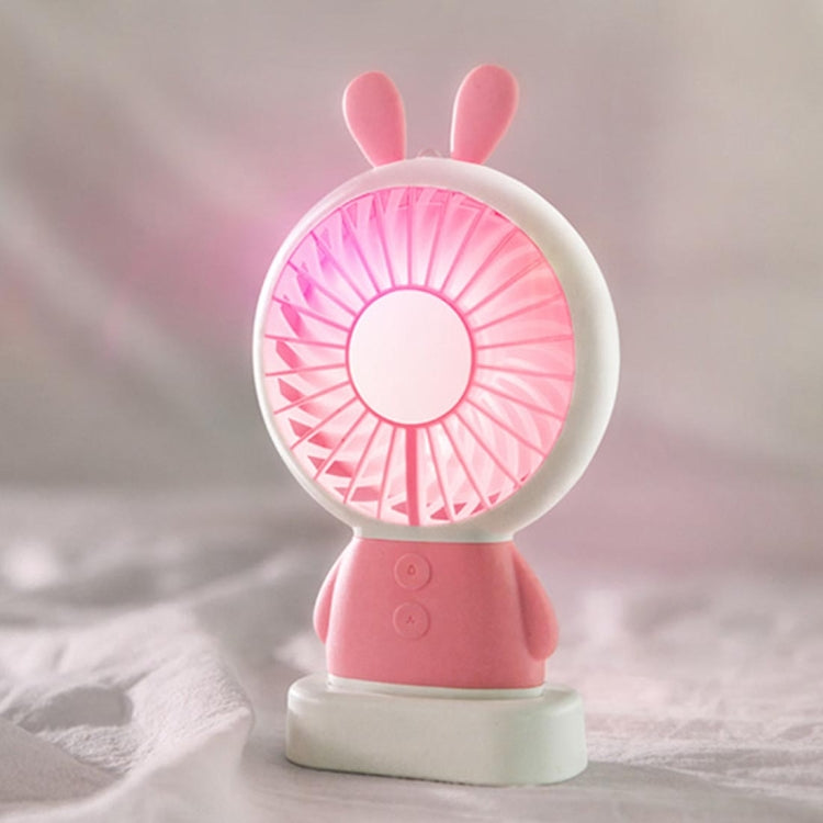 Portable Cartoon Rabbit Shape Mute Fan 2 Speed USB Charging with Light