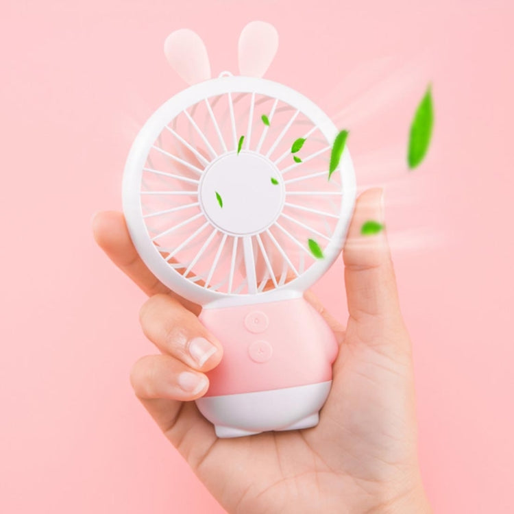 Portable Cartoon Rabbit Shape Mute Fan 2 Speed USB Charging with Light
