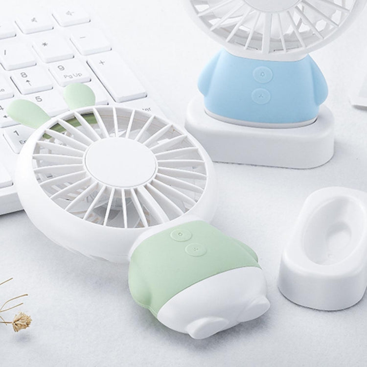 Portable Cartoon Rabbit Shape Mute Fan 2 Speed USB Charging with Light