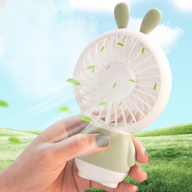 Portable Cartoon Rabbit Shape Mute Fan 2 Speed USB Charging with Light