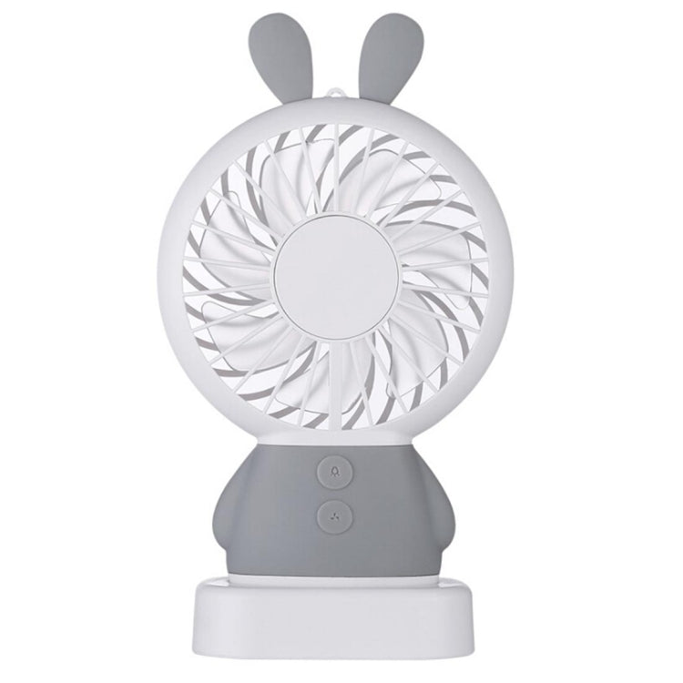 Portable Cartoon Rabbit Shape Mute Fan 2 Speed USB Charging with Light
