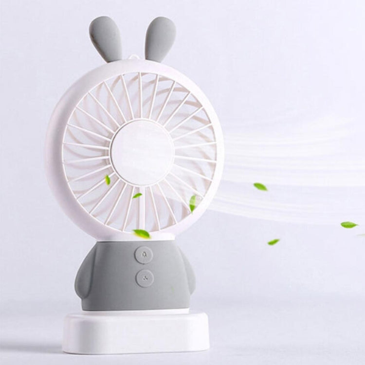 Portable Cartoon Rabbit Shape Mute Fan 2 Speed USB Charging with Light
