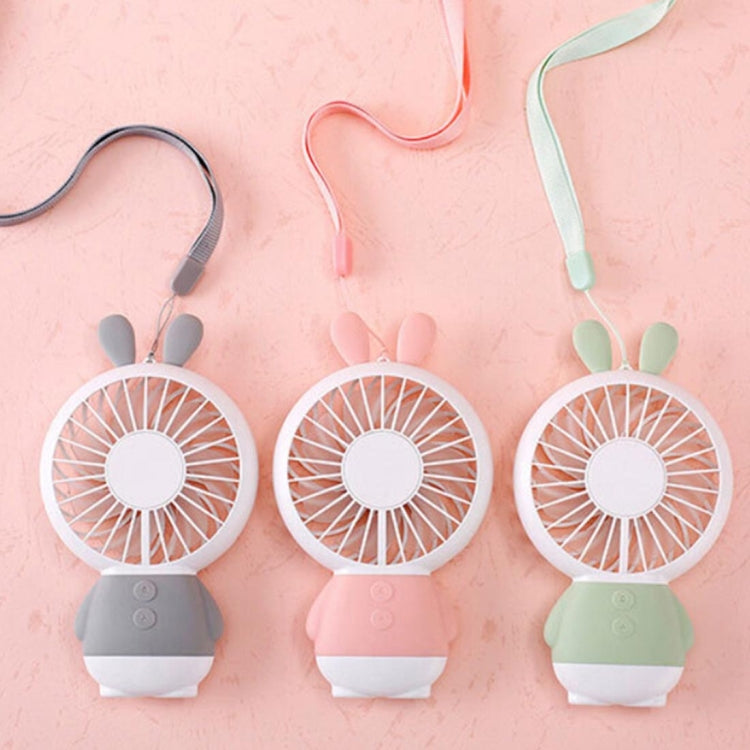 Portable Cartoon Rabbit Shape Mute Fan 2 Speed USB Charging with Light