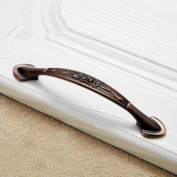5 PCS 6026A-128 European Style Zinc Alloy Cabinet Wardrobe Drawer Door Handle, Hole Spacing: 128mm (Red Bronze)