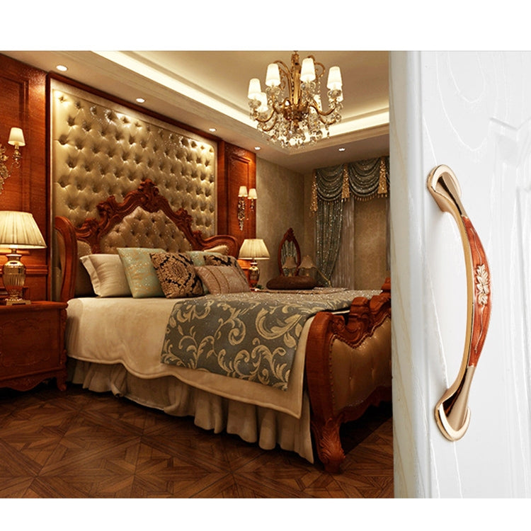 5 PCS 6026A-128 European Style Zinc Alloy Cabinet Wardrobe Drawer Door Handle, Hole Spacing: 128mm (Red Amber)