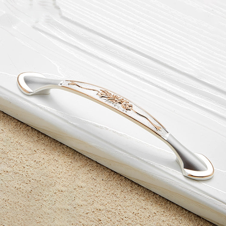 5 PCS 6026A-128 European Style Zinc Alloy Cabinet Wardrobe Drawer Door Handle, Hole Spacing: 128mm (Gold+Silver)