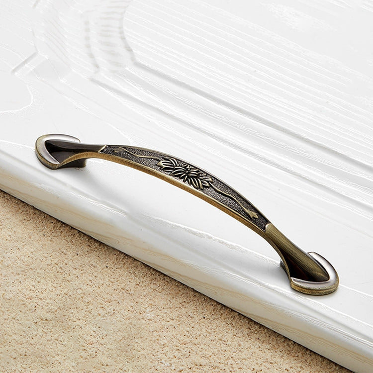 5 PCS 6026A-128 European Style Zinc Alloy Cabinet Wardrobe Drawer Door Handle, Hole Spacing: 128mm (Bronze)