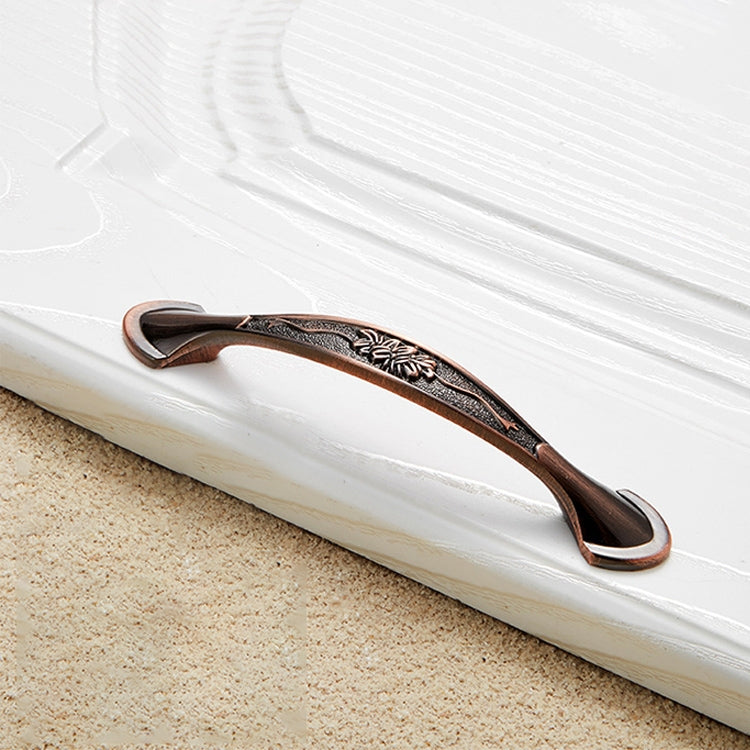 5 PCS 6026A-96 European Style Zinc Alloy Cabinet Wardrobe Drawer Door Handle, Hole Spacing: 96mm (Red Bronze)