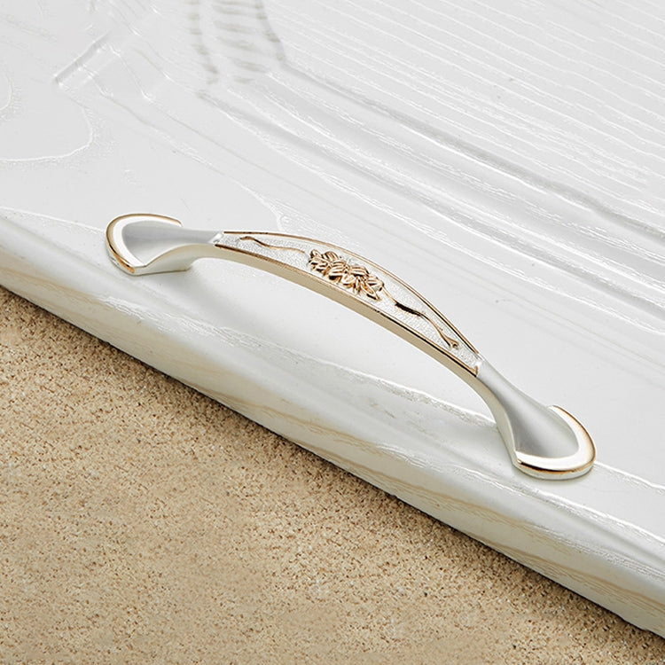 5 PCS 6026-96 European Style Zinc Alloy Cabinet Wardrobe Drawer Door Handle, Hole Spacing: 96mm (Gold+Silver)