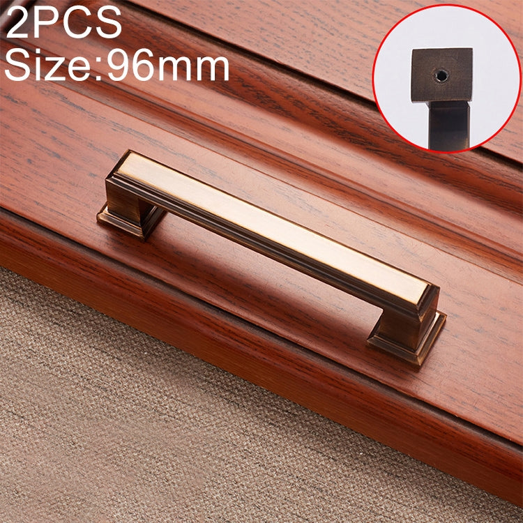 3 PCS 6609-96 Zinc Alloy Cabinet Wardrobe Drawer Door Handle, Hole Spacing: 96mm (Coffee Bronze)
