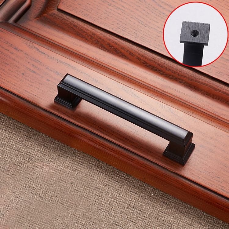 3 PCS 6609-96 Zinc Alloy Cabinet Wardrobe Drawer Door Handle, Hole Spacing: 96mm (Matte Black)