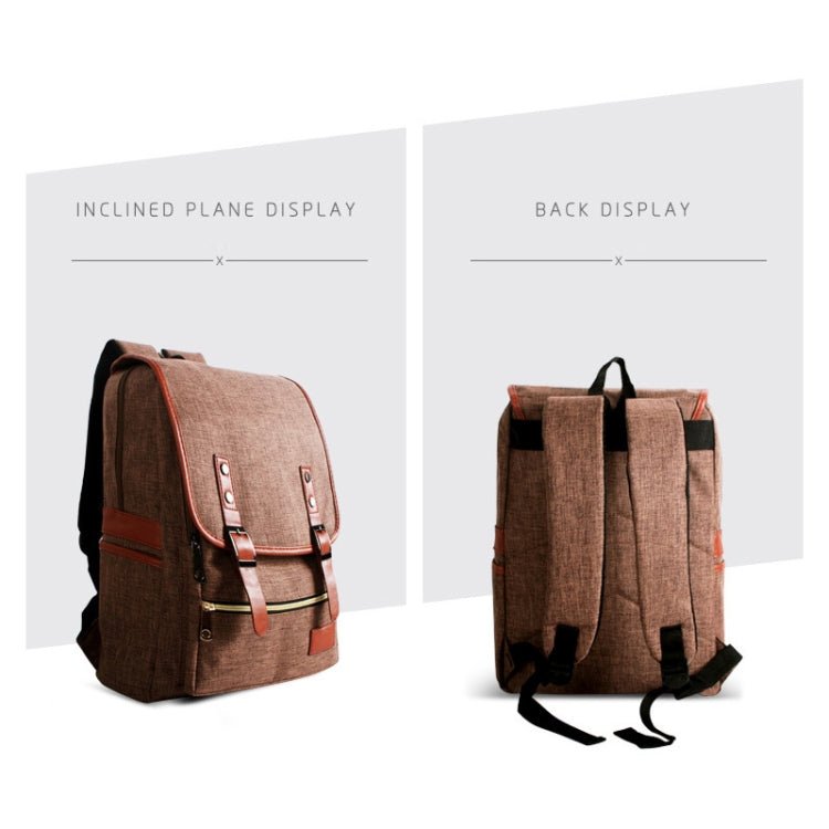 Universal Multi-Function Canvas Cloth Laptop Computer Shoulders Bag Business Backpack Students Bag, Size: 42x29x11cm, For 14 inch and Below Macbook, Samsung, Lenovo, Sony, DELL Alienware, CHUWI, ASUS, HP