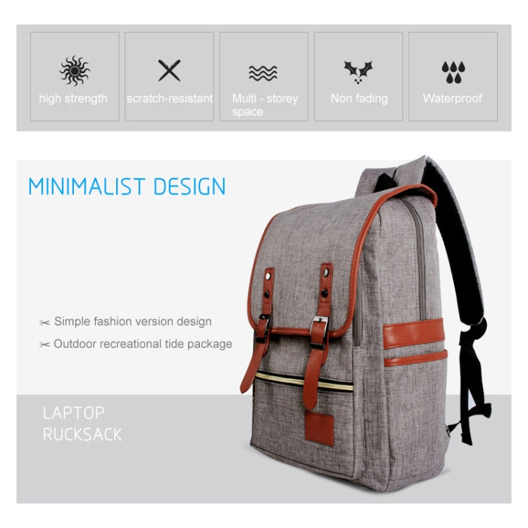 Universal Multi-Function Canvas Cloth Laptop Computer Shoulders Bag Business Backpack Students Bag, Size: 42x29x11cm, For 14 inch and Below Macbook, Samsung, Lenovo, Sony, DELL Alienware, CHUWI, ASUS, HP