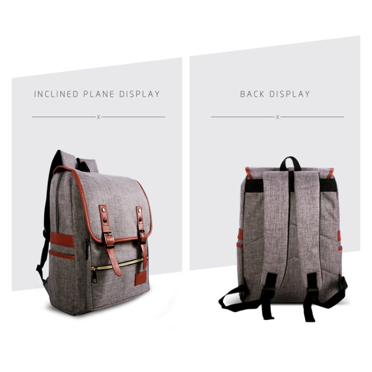 Universal Multi-Function Canvas Cloth Laptop Computer Shoulders Bag Business Backpack Students Bag, Size: 42x29x11cm, For 14 inch and Below Macbook, Samsung, Lenovo, Sony, DELL Alienware, CHUWI, ASUS, HP