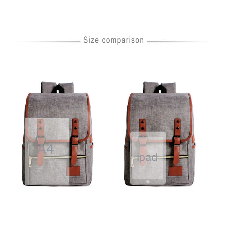 Universal Multi-Function Canvas Cloth Laptop Computer Shoulders Bag Business Backpack Students Bag, Size: 42x29x11cm, For 14 inch and Below Macbook, Samsung, Lenovo, Sony, DELL Alienware, CHUWI, ASUS, HP
